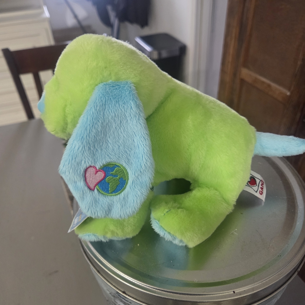 Rare GANZ Lime Green and Blue Stuffed Dog Rare And Retired 2011 Ebay Listed 199